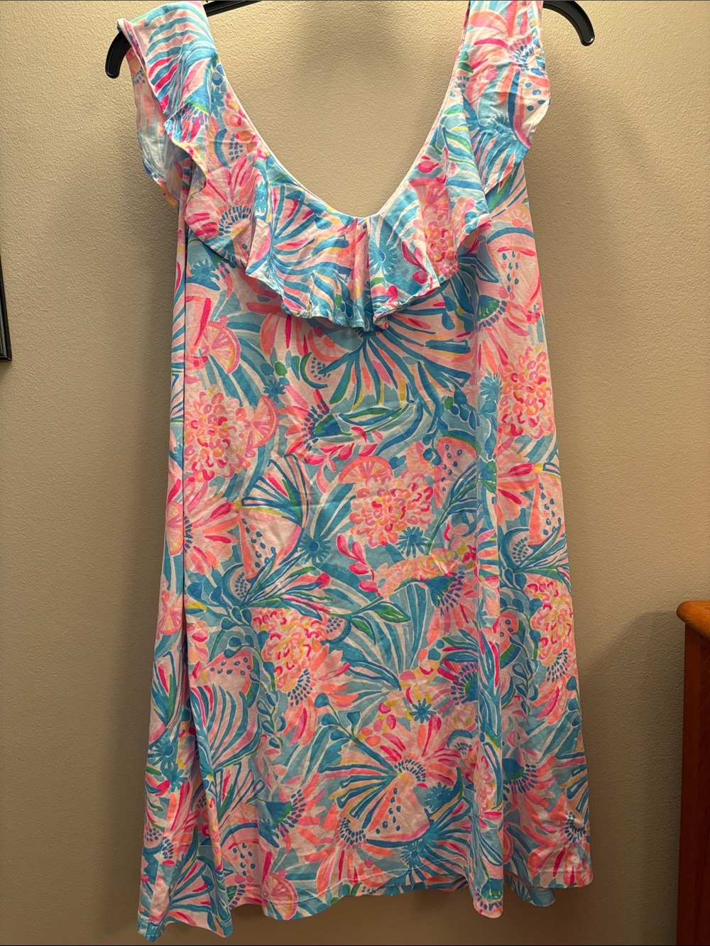 Lilly Pulitzer Pink & Blue Floral Ruffle Sundress